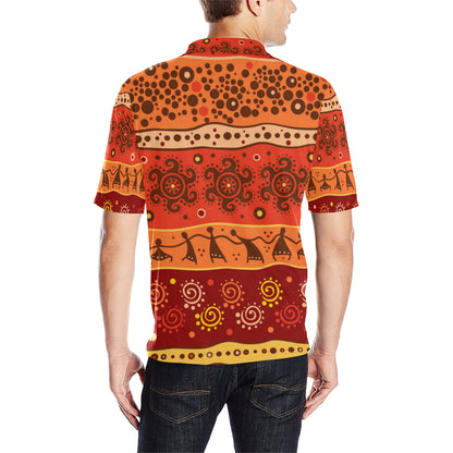 African Pattern Print Design 04 Men Polo Shirt