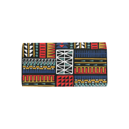 Kente Pattern Print Design 02 Women's Trifold Wallet