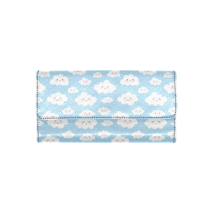 Cloud  Pattern Print Design 02 Women's Trifold Wallet