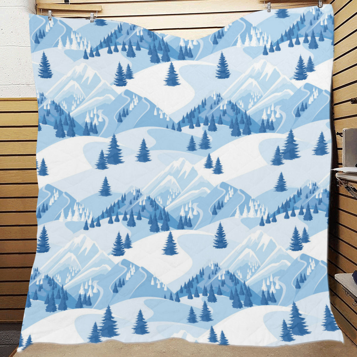 Mountain Pattern Print Design 03 Premium Quilt