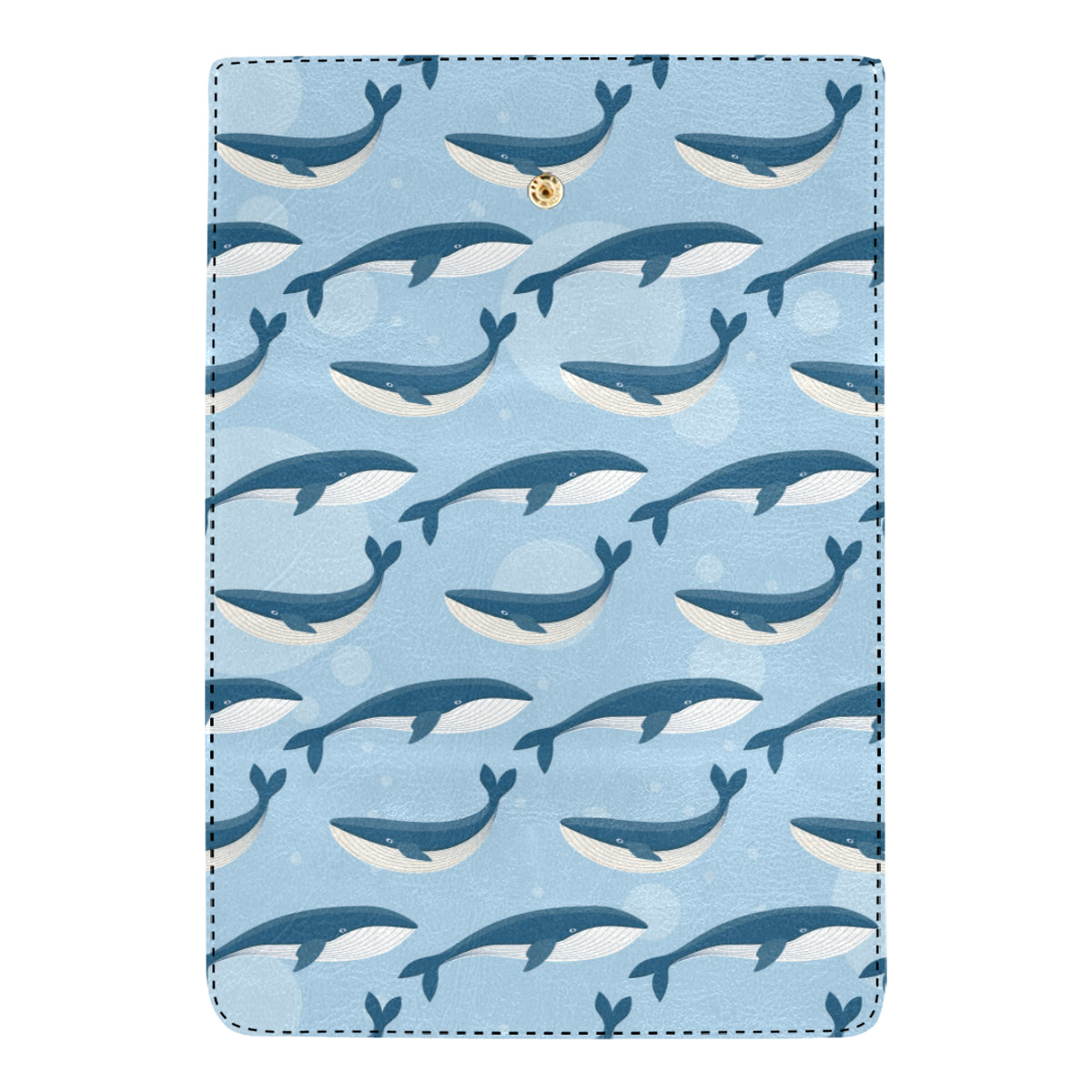 Blue Whale Pattern Print Design 02 Women's Trifold Wallet