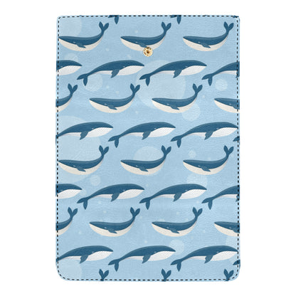 Blue Whale Pattern Print Design 02 Women's Trifold Wallet