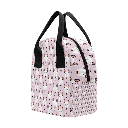 Bull Terrier Pink Print Pattern Insulated Lunch Bag