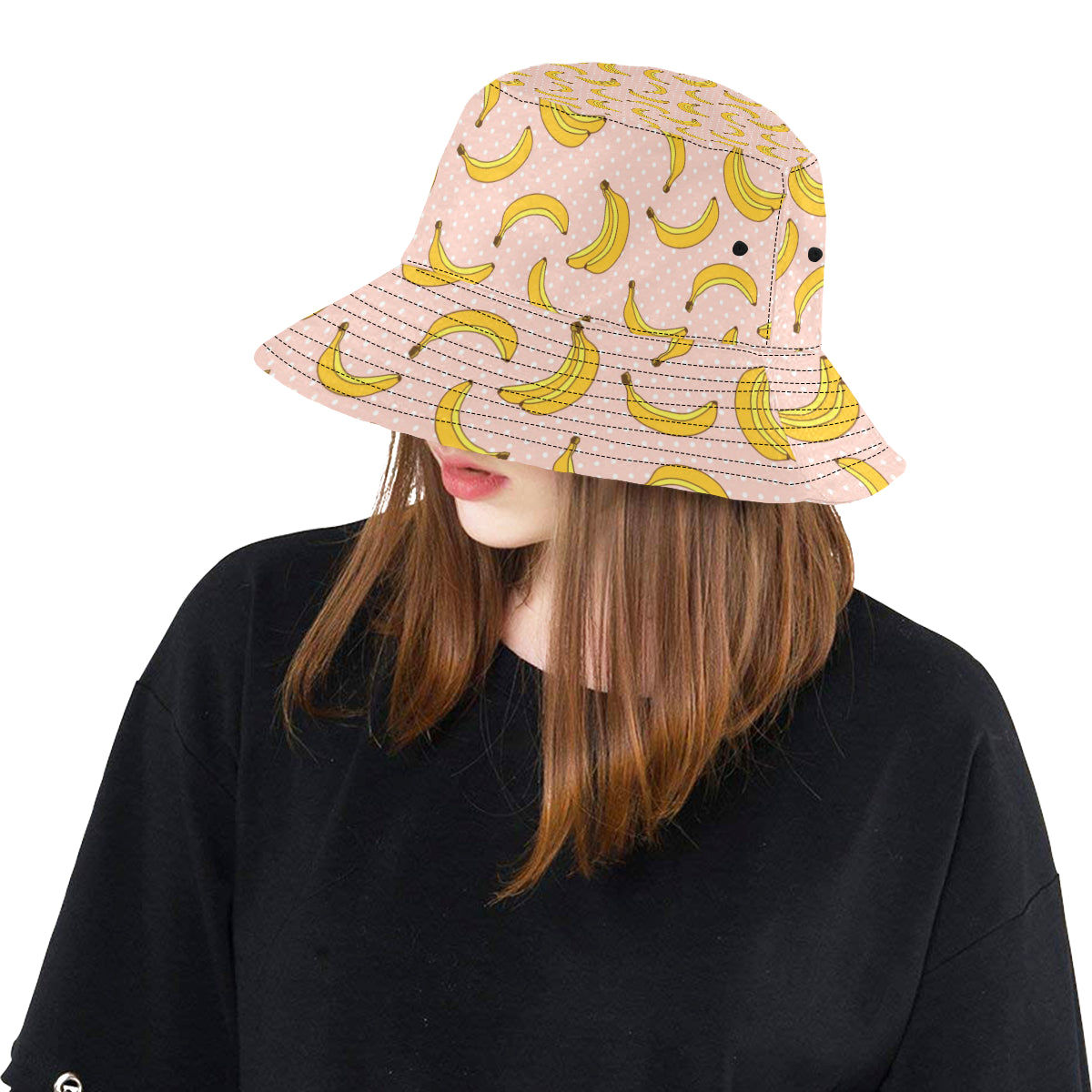 Banana Pattern Print Design BA06 Unisex Bucket Hat