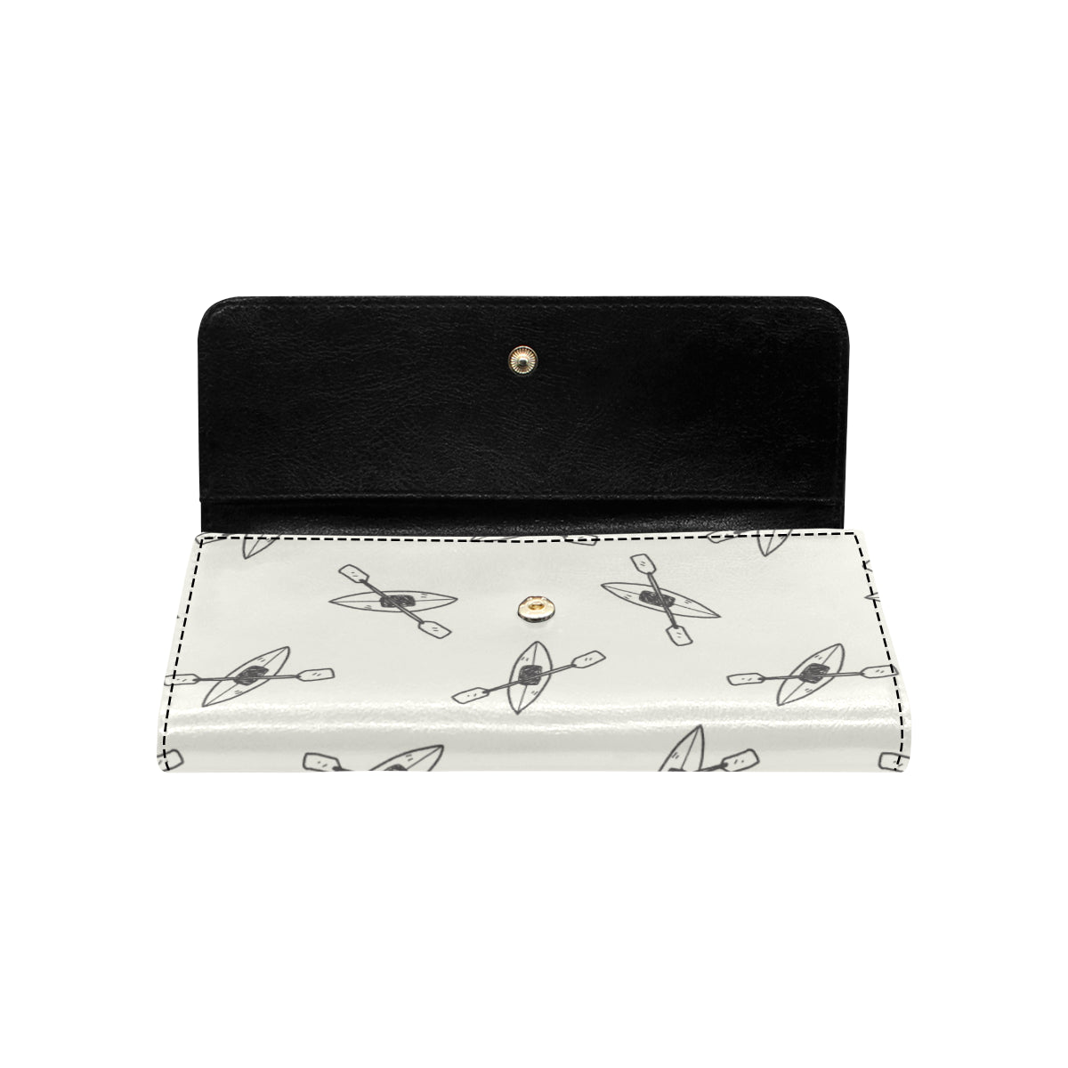 Kayak Pattern Print Design 01 Women's Trifold Wallet