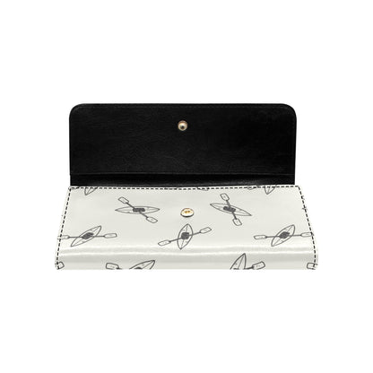 Kayak Pattern Print Design 01 Women's Trifold Wallet