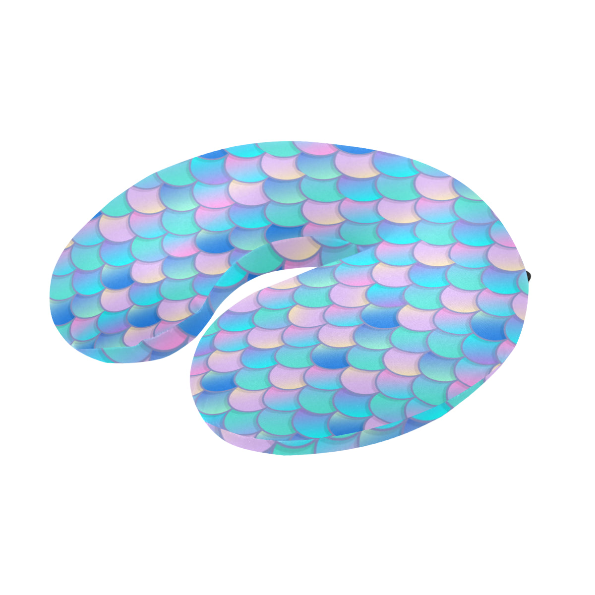 Mermaid Scales Pastel Pattern Print Design 07 U-Shaped Travel Neck Pillow