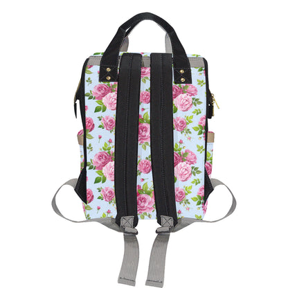 Rose Pink Pattern Print Design RO08 Diaper Bag Backpack