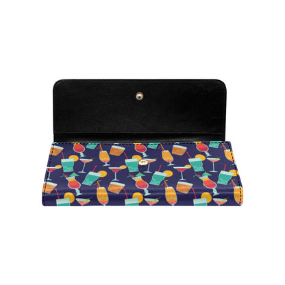 Cocktail Pattern Print Design 06 Women's Trifold Wallet