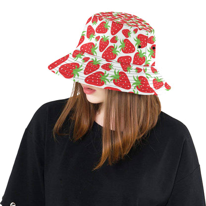 Strawberry Pattern Print Design SB01 Unisex Bucket Hat