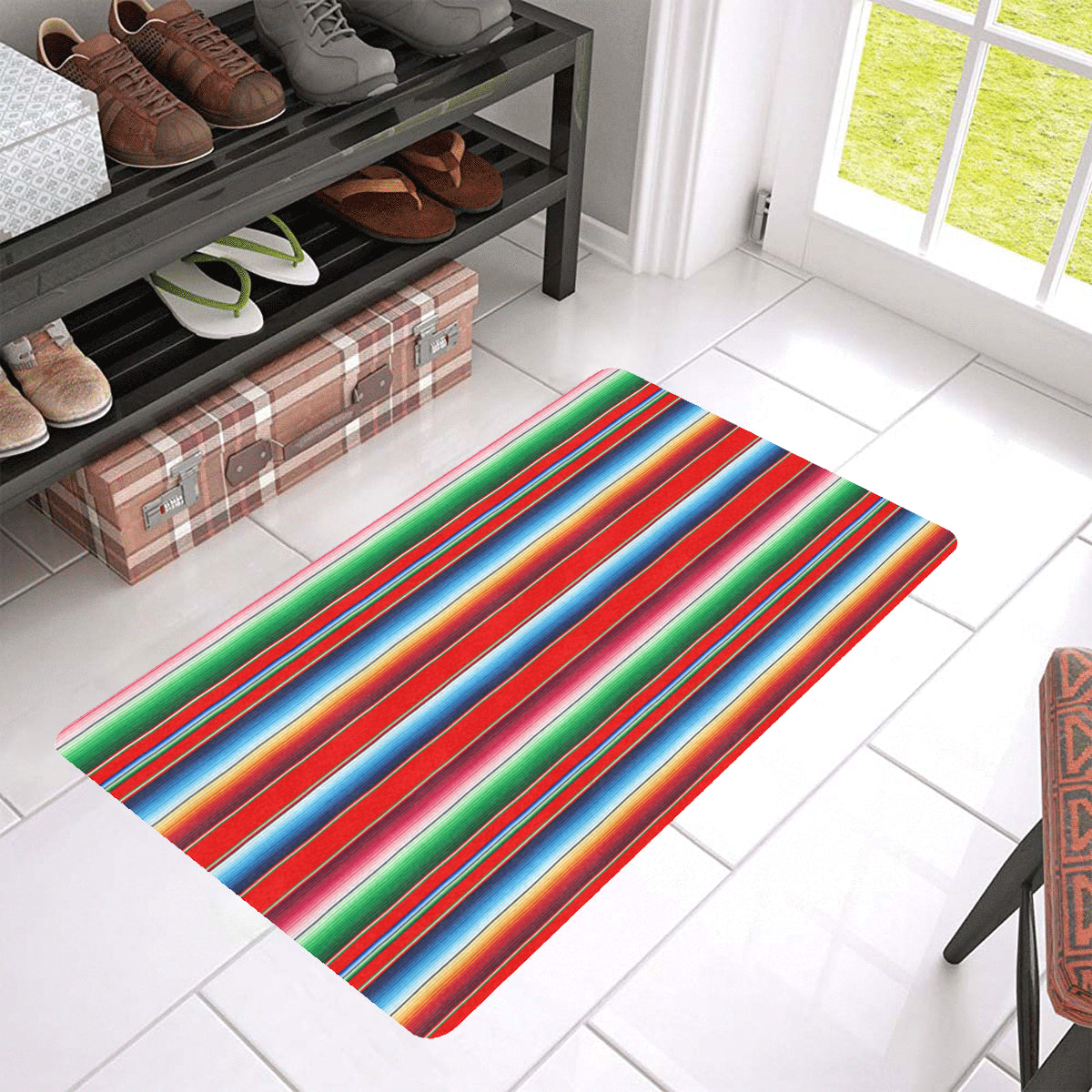 Serape Print Rubber Doormat