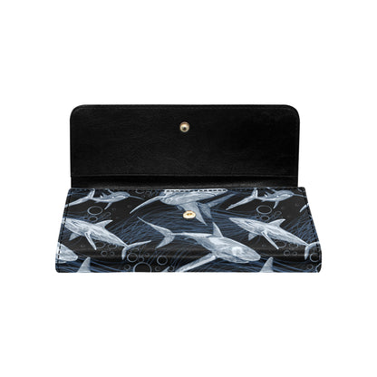 Shark Print Pattern Women's Trifold Wallet