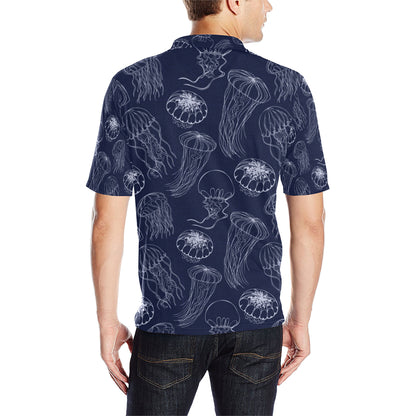 Jellyfish Pattern Print Design 05 Men Polo Shirt