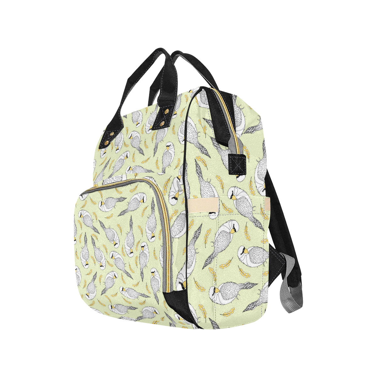 Parakeet Pattern Print Design A03 Diaper Bag Backpack
