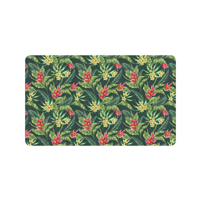 Tropical Folower Red Heliconia Print Rubber Doormat