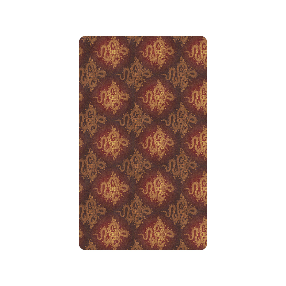 Chinese Dragons Gold Design Rubber Doormat