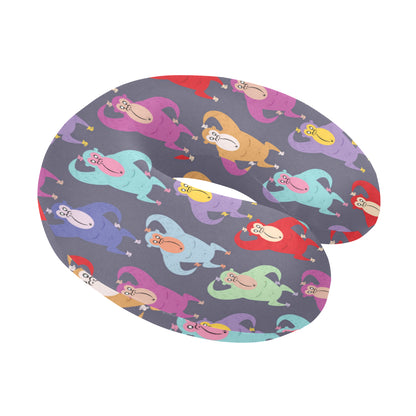 Chimpanzee Pattern Print Design 03 U-Shaped Travel Neck Pillow