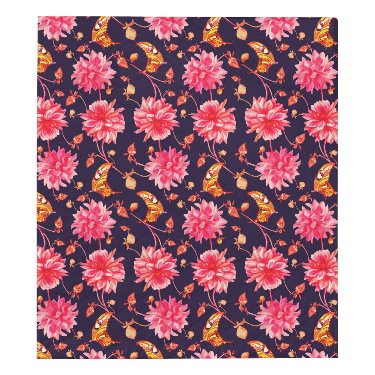 Dahlia Pattern Print Design DH03 Premium Quilt