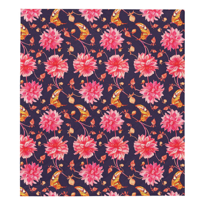 Dahlia Pattern Print Design DH03 Premium Quilt