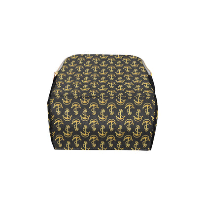 Anchor Gold Pattern Diaper Bag Backpack