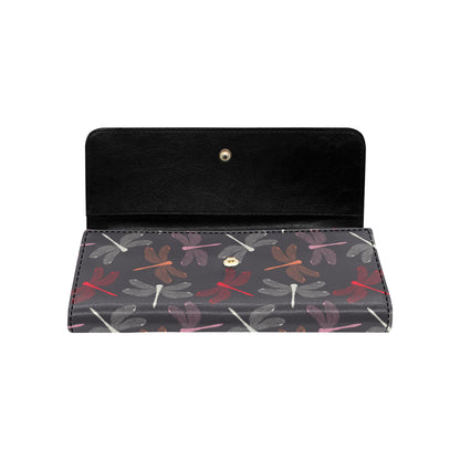 Dragonfly Pattern Print Design 01 Women's Trifold Wallet