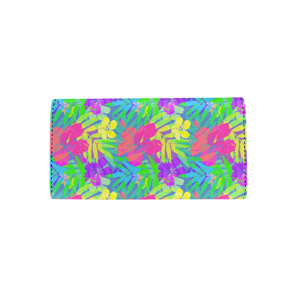 Neon Tropical Pattern Print Design A03 Women's Trifold Wallet