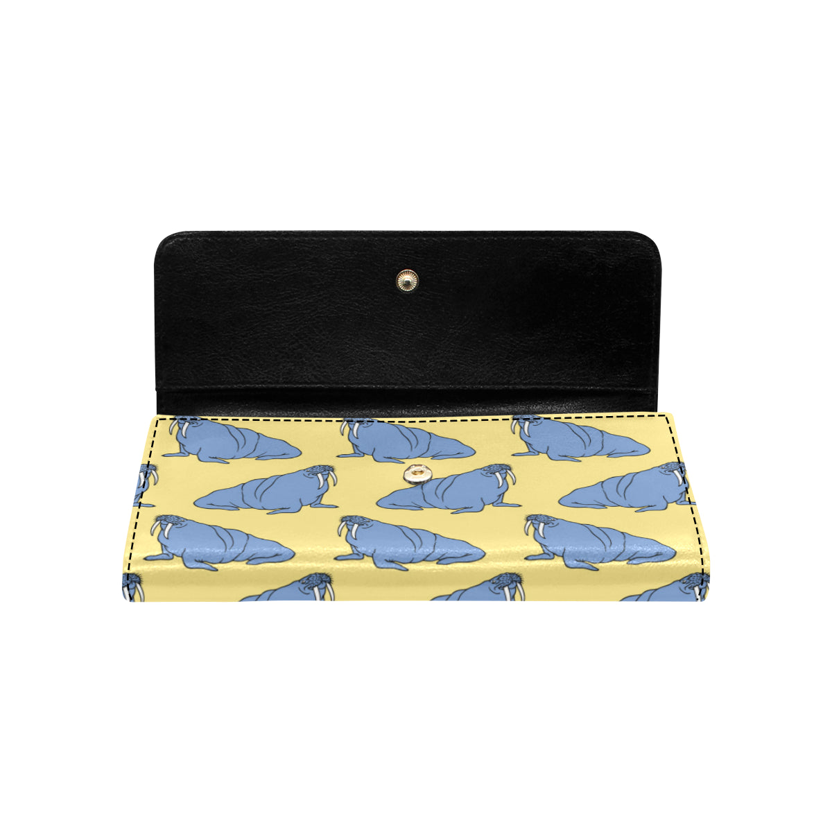 Walrus Pattern Print Design 02 Women's Trifold Wallet