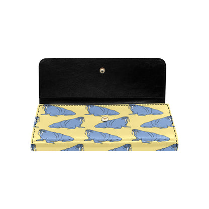 Walrus Pattern Print Design 02 Women's Trifold Wallet