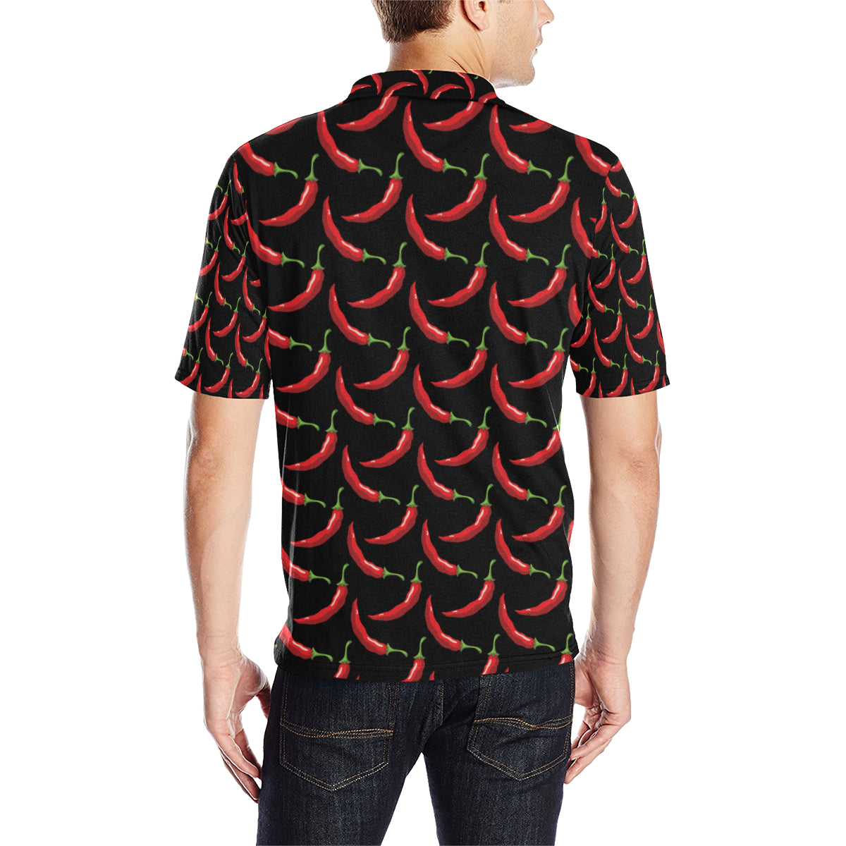 Chilli Pepper Pattern Print Design 01 Men Polo Shirt