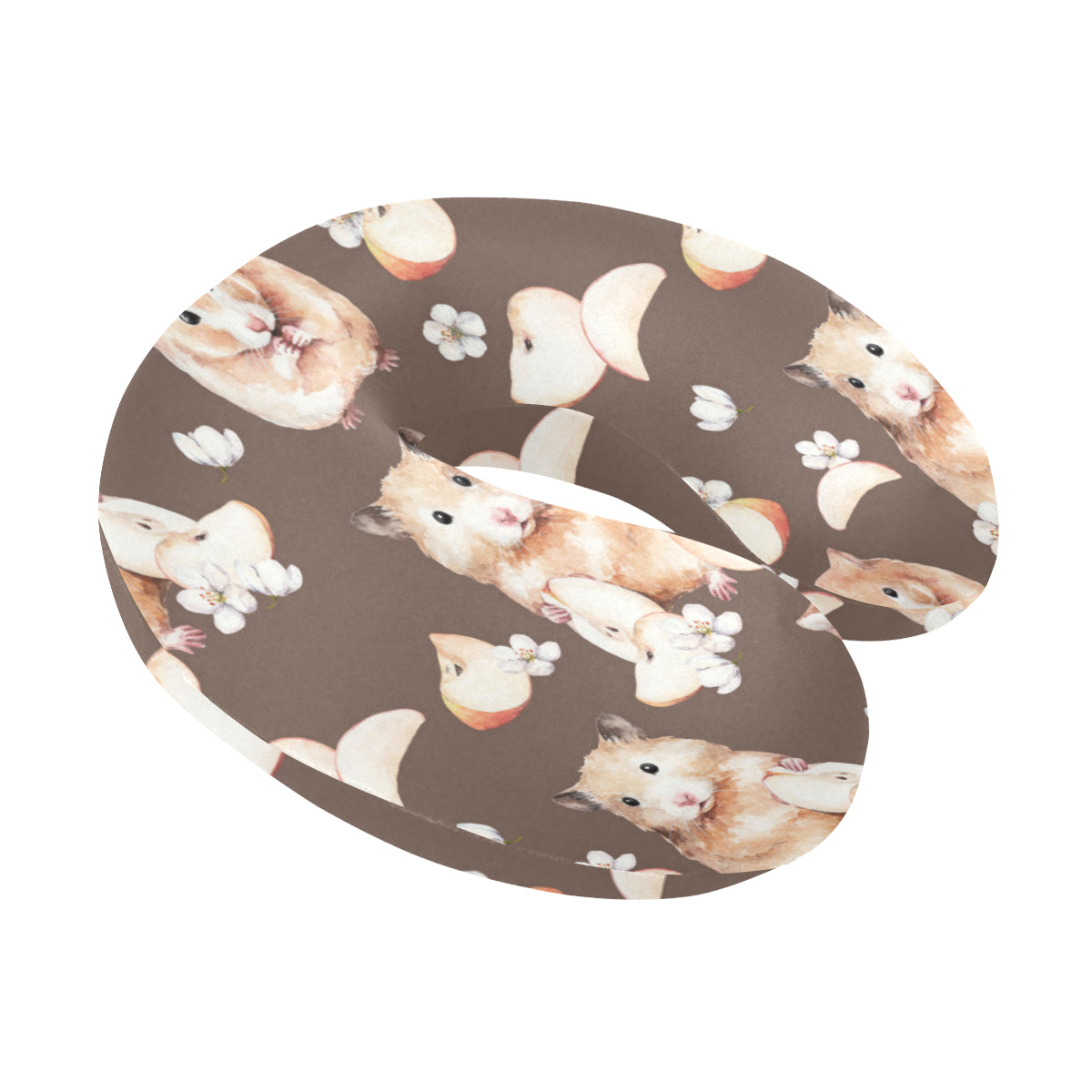Hamster Pattern Print Design 03 U-Shaped Travel Neck Pillow