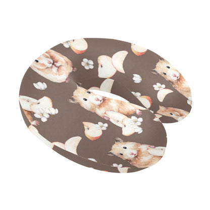 Hamster Pattern Print Design 03 U-Shaped Travel Neck Pillow