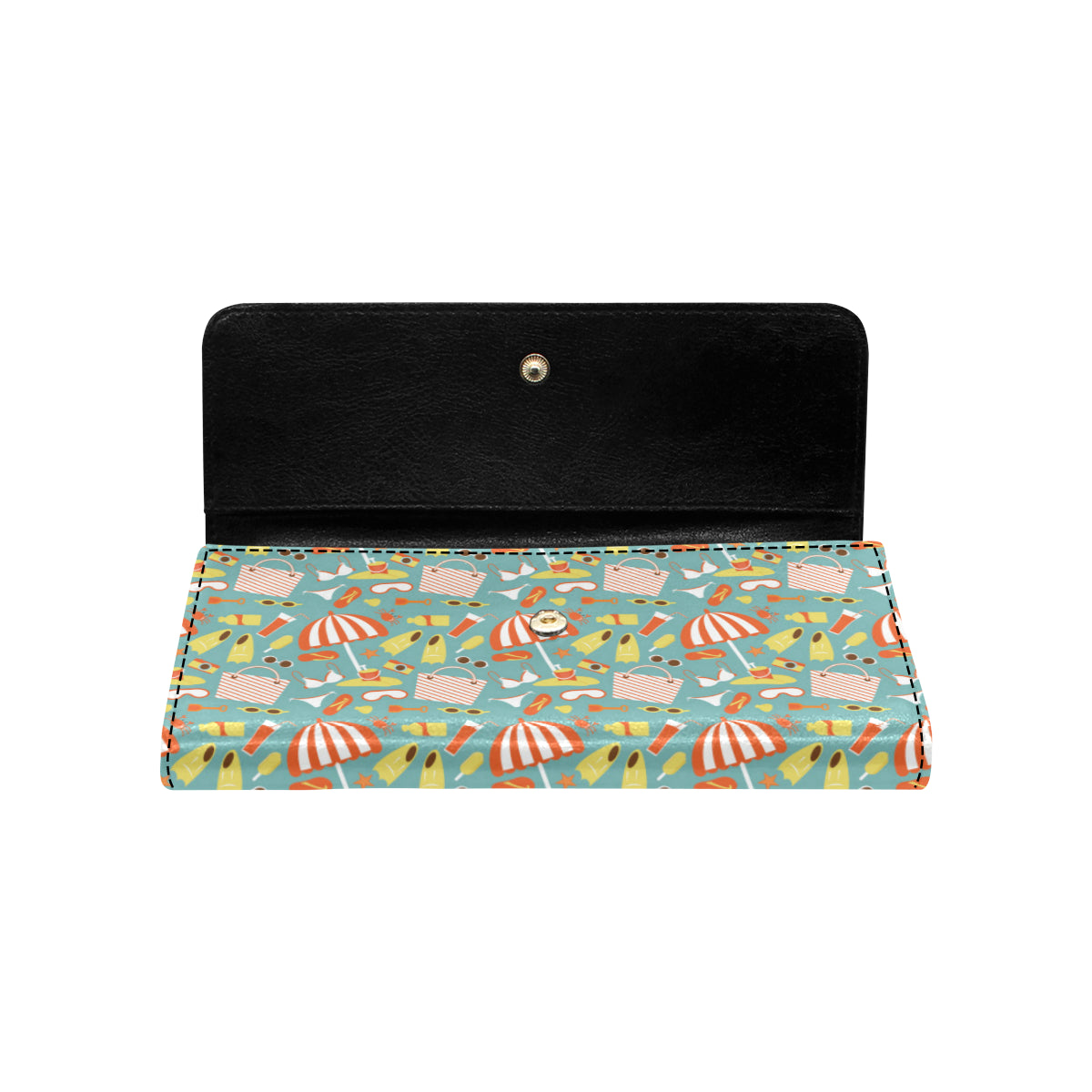 Beach Scene Pattern Print Design 02 Women's Trifold Wallet