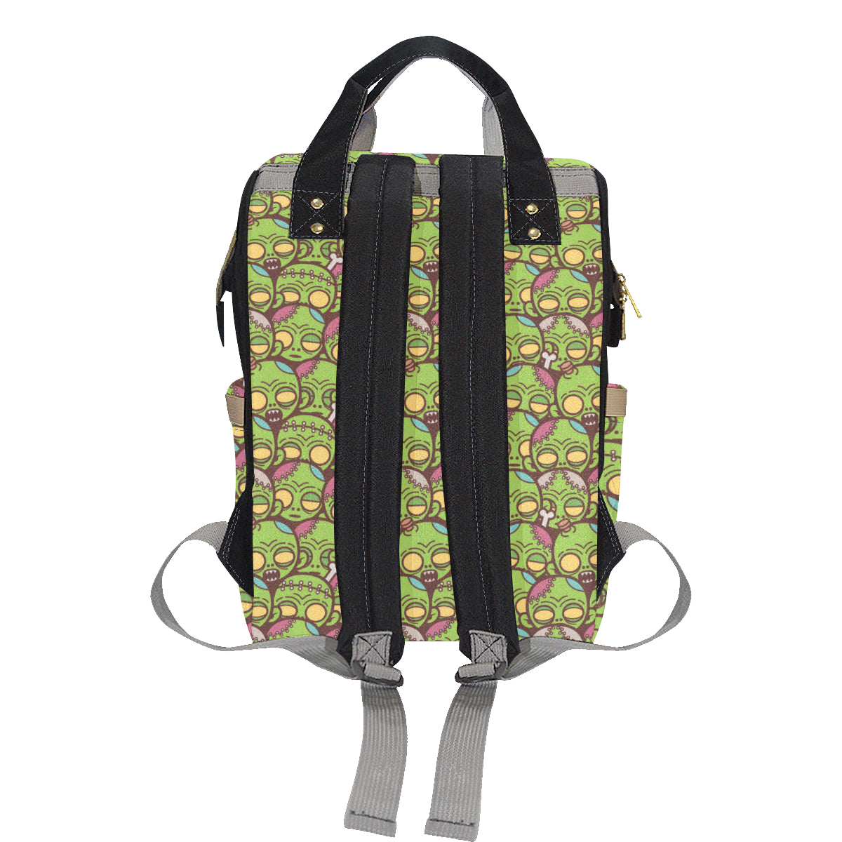 Zombie Head Design Pattern Print Diaper Bag Backpack