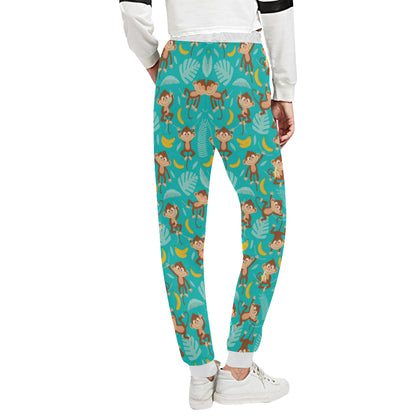 Monkey Happy Design Themed Print Unisex Sweatpants