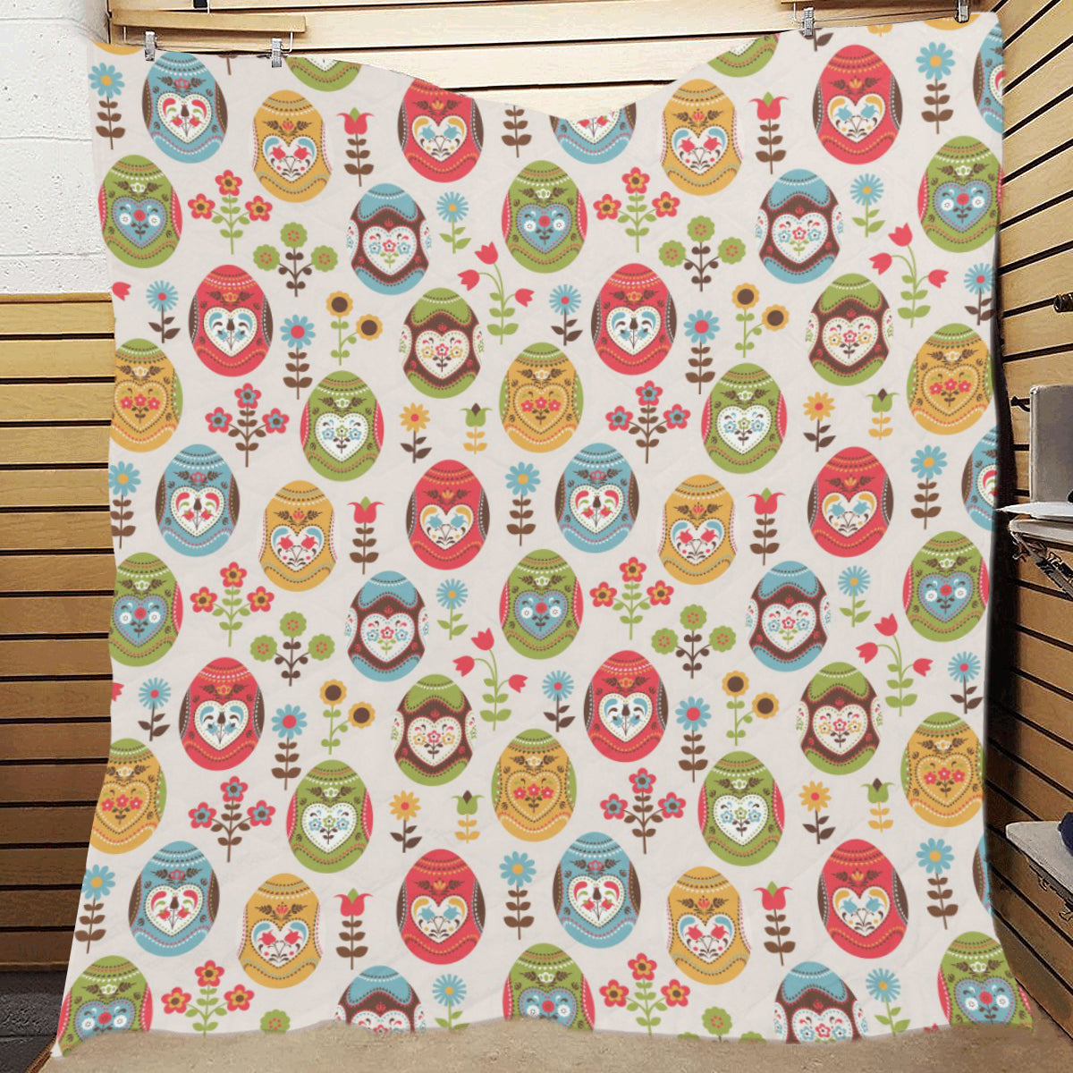 Easter Eggs Pattern Print Design RB011 Premium Quilt