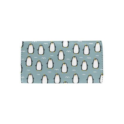 Penguin Pattern Print Design A02 Women's Trifold Wallet