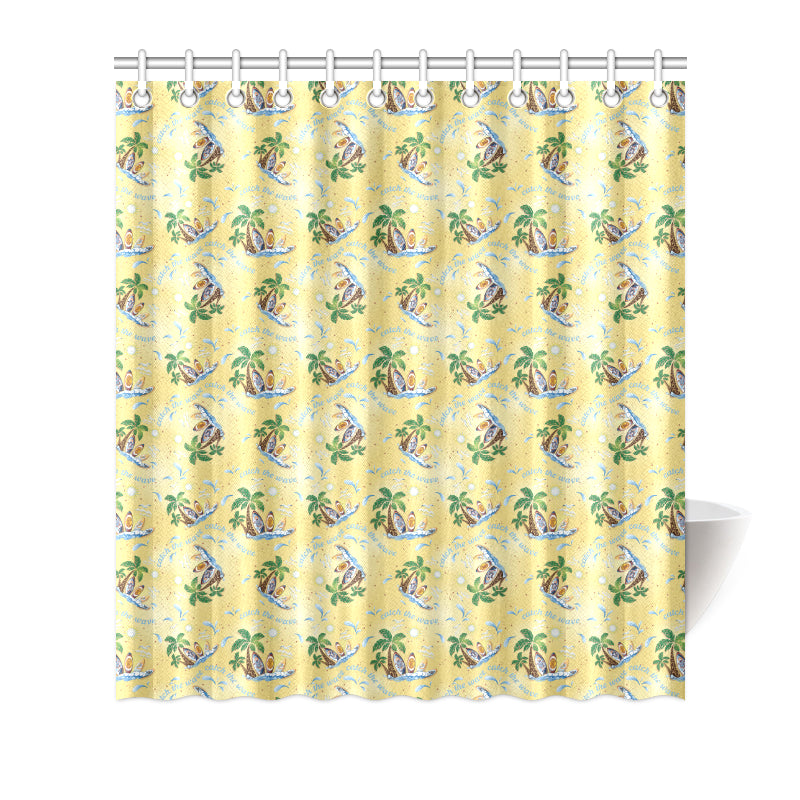 Surf Catch the Wave Design Shower Curtain