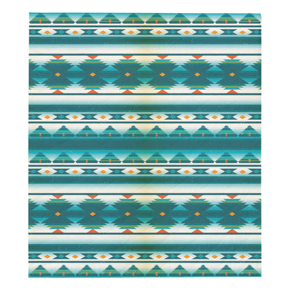 Blue Tribal Aztec Premium Quilt