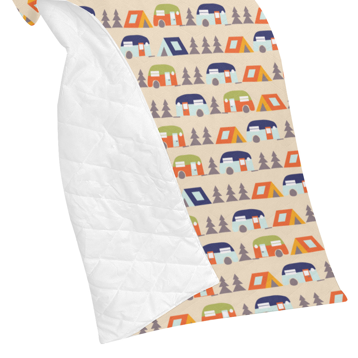 Camper Tent Pattern Print Design 03 Premium Quilt