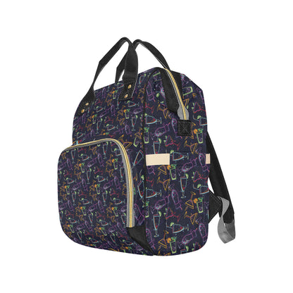 Cocktail Pattern Print Design 04 Diaper Bag Backpack