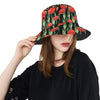 Tulip Red Pattern Print Design TP03 Unisex Bucket Hat