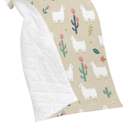 Llama Cactus Pattern Print Design 09 Premium Quilt