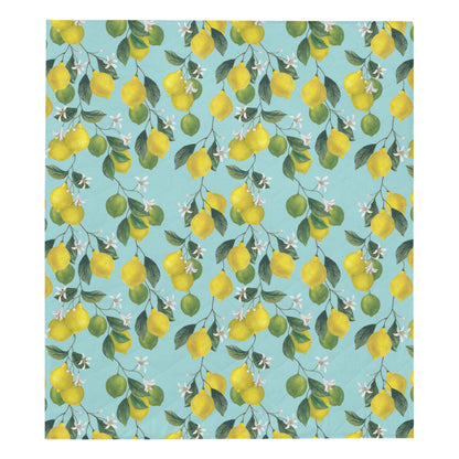 Lemon Pattern Print Design LM05 Premium Quilt