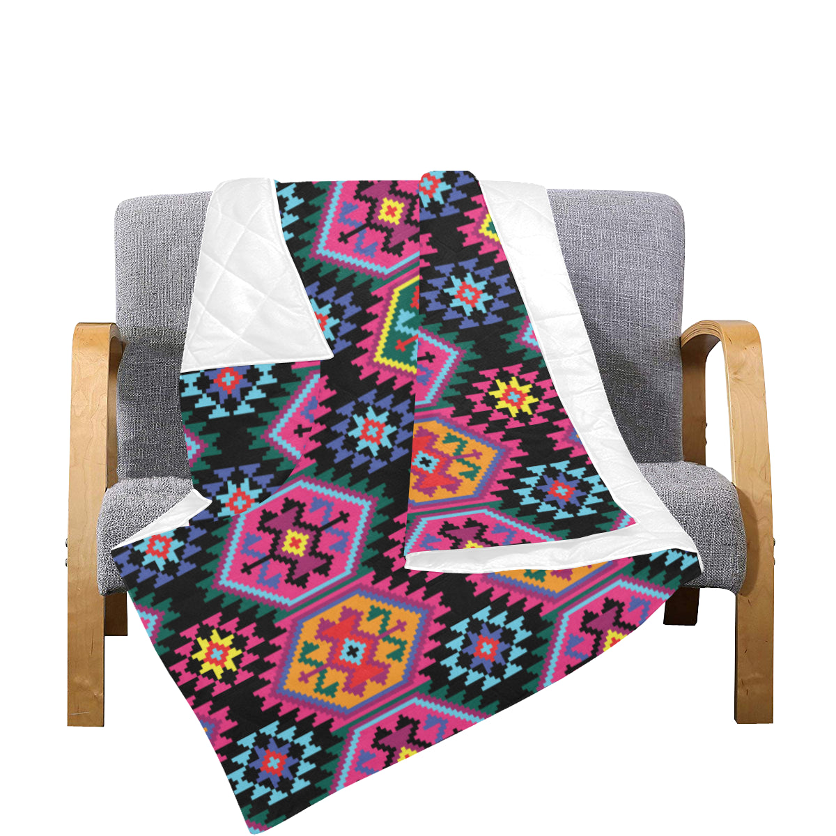 Mexican Pattern Print Design 02 Premium Quilt