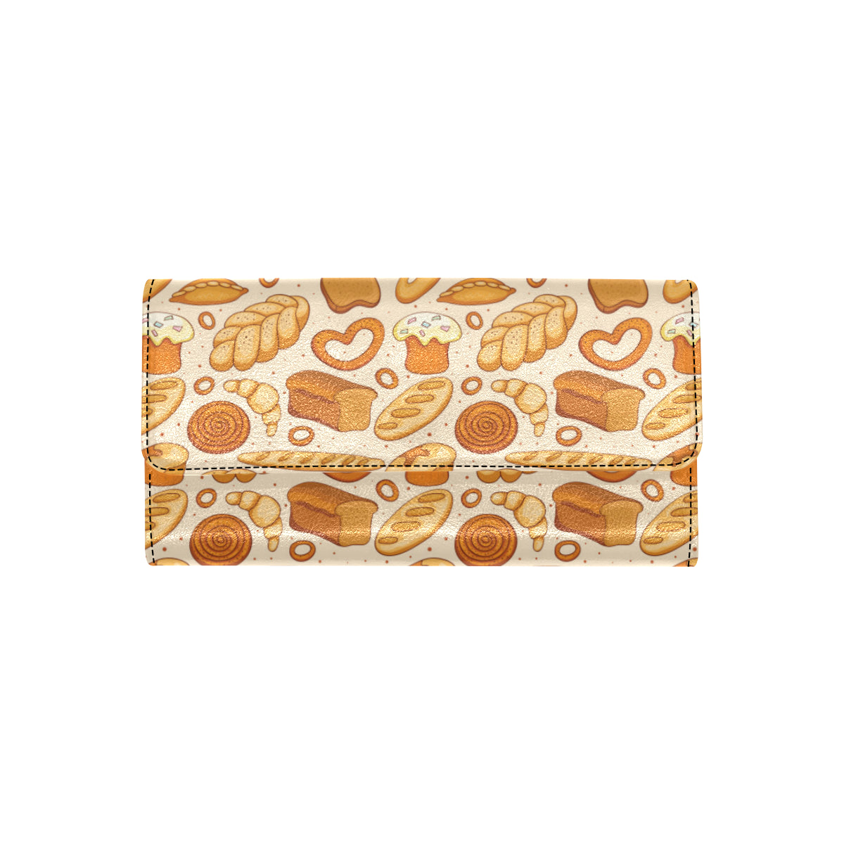 Bread Pattern Print Design 01 Women's Trifold Wallet