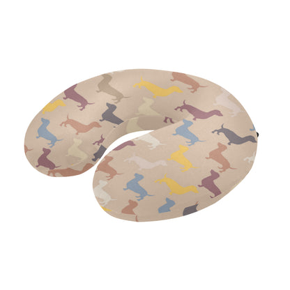 Dachshund Pattern Print Design 03 U-Shaped Travel Neck Pillow