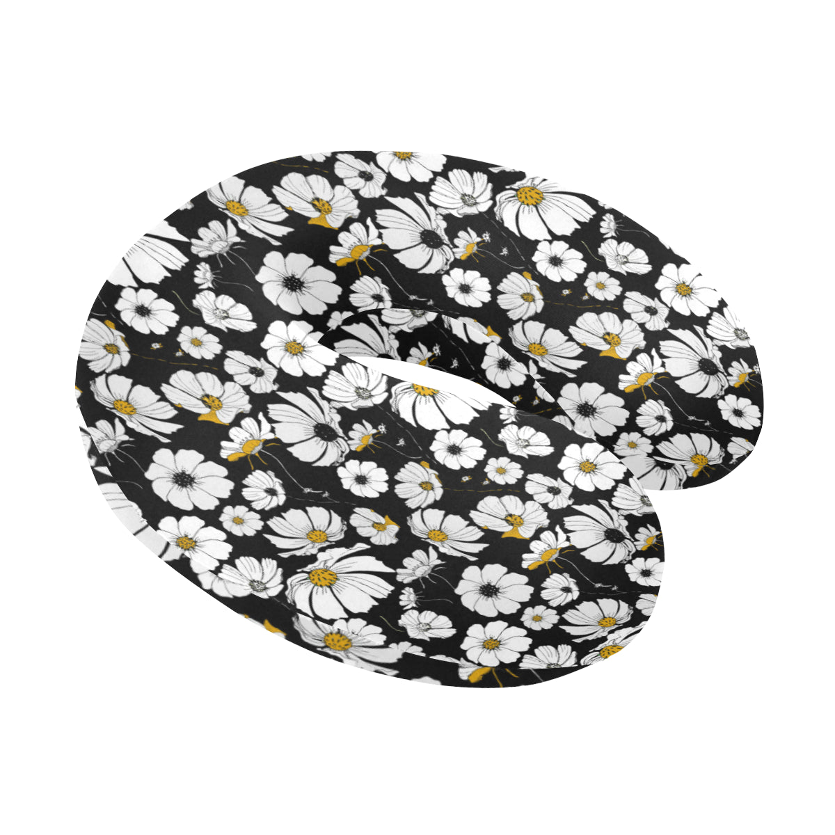 Daisy Pattern Print Design 02 U-Shaped Travel Neck Pillow