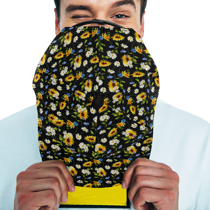 Sunflower Chamomile Bright Color Print Snapback Cap