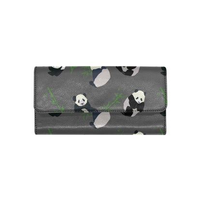 Panda Pattern Print Design A06 Women's Trifold Wallet