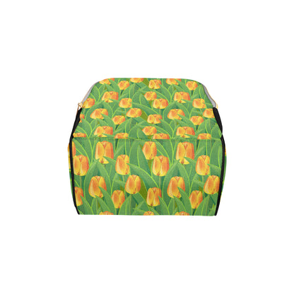 Tulip Orange Pattern Print Design TP07 Diaper Bag Backpack